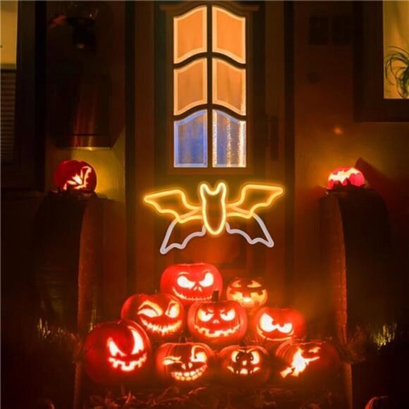 Halloween Neon Sign Flying Bat Light Adjustable Speed, Neon Halloween Decoration - Picture 7 of 8